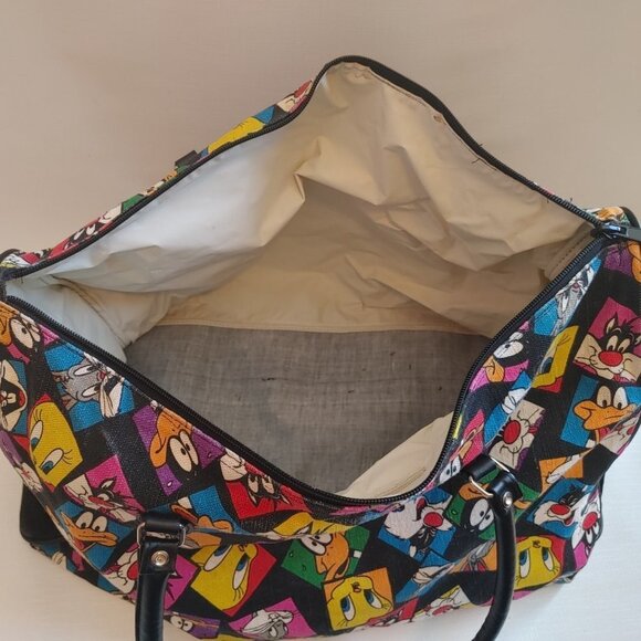 VINTAGE LOONEY TUNES Duffel Bag Large Satchel Style Duffel Bag - Picture 6 of 6